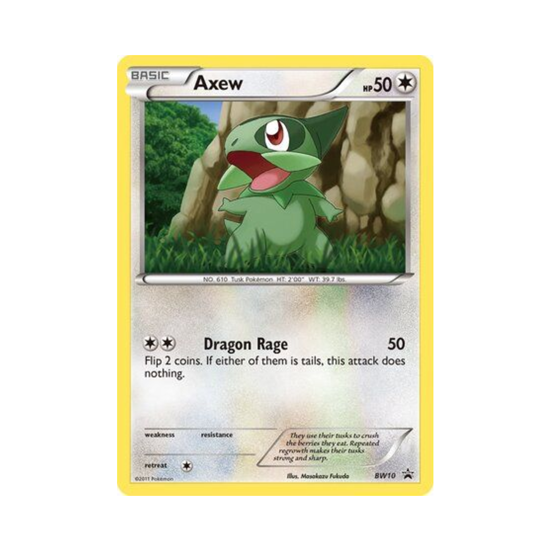 포켓몬 TCG 터검니 P 블랙 & 화이트 프로모카드 (영문판)(Pokemon TCG Axew P Black & White Promos (English Ver.))