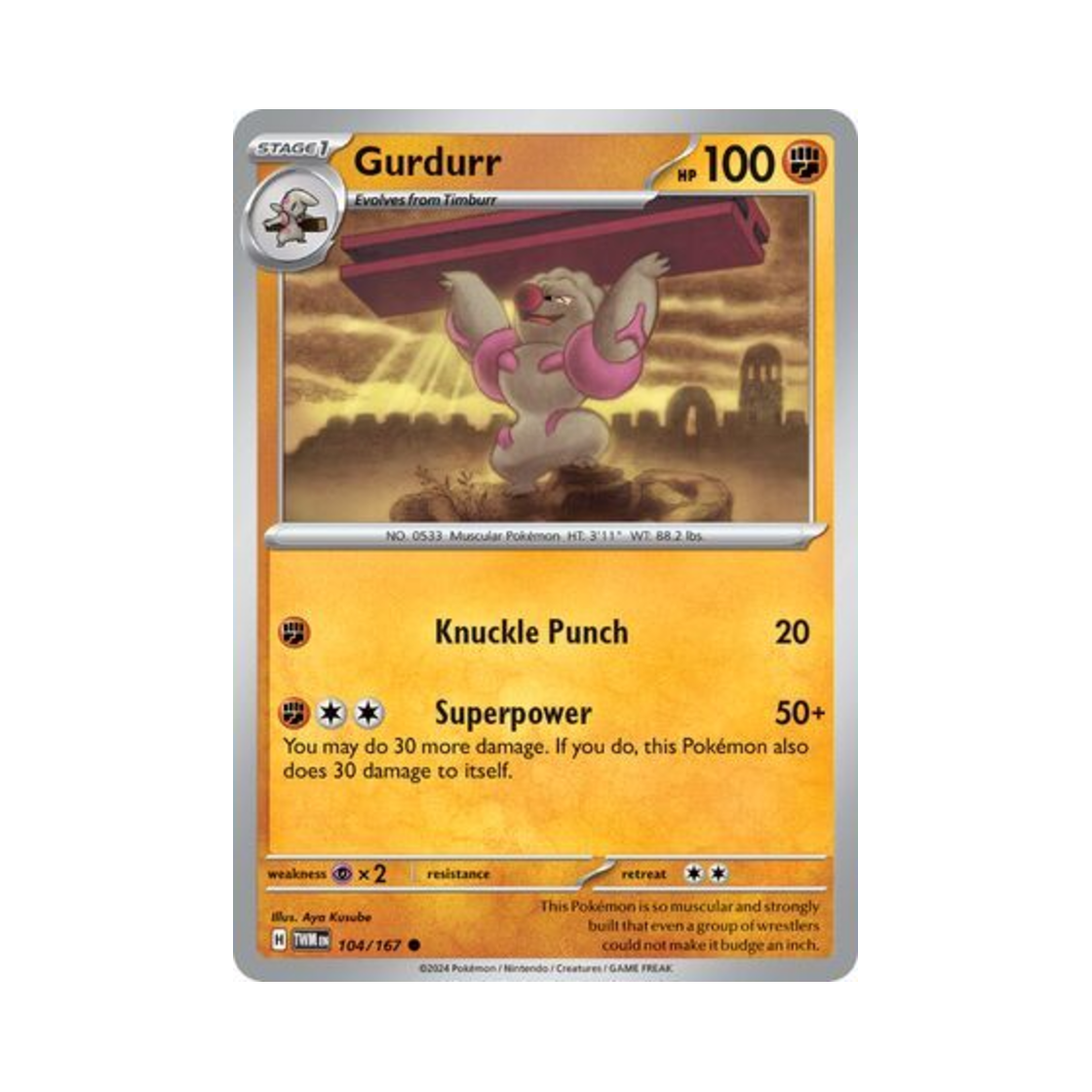 포켓몬 TCG 토쇠골 C 트와일라잇 마스커레이드 (영문판)(Pokemon TCG Gurdurr C Twilight Masquerade (English Ver.)) - 1