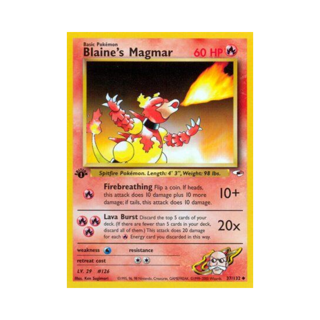 포켓몬 TCG 강연의 마그마 U 짐 히어로즈 (영문판)(Pokemon TCG Blaine's Magmar U Gym Heroes (English Ver.))