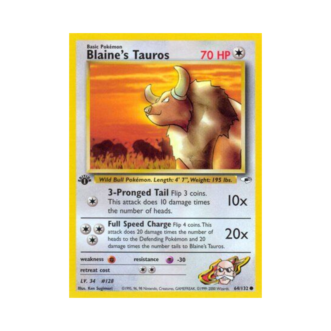 포켓몬 TCG 강연의 켄타로스 C 짐 히어로즈 (영문판)(Pokemon TCG Blaine's Tauros C Gym Heroes (English Ver.)) - 1