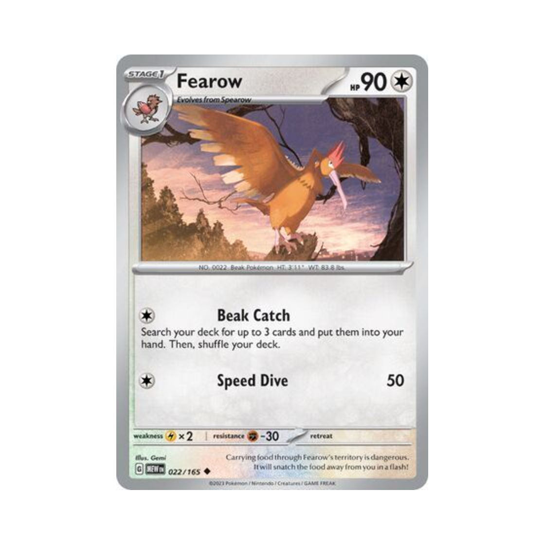 포켓몬 TCG 깨비드릴조 U 스칼렛 & 바이올렛 151 (영문판)(Pokemon TCG Fearow U Scarlet & Violet 151 (English Ver.)) - 1