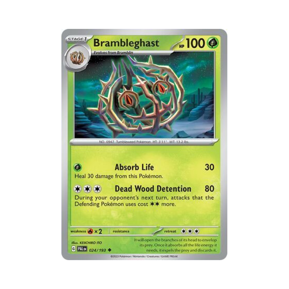 포켓몬 TCG 공푸리 U 팔데아 이볼브드 (영문판)(Pokemon TCG Brambleghast U Paldea Evolved (English Ver.)) - 1