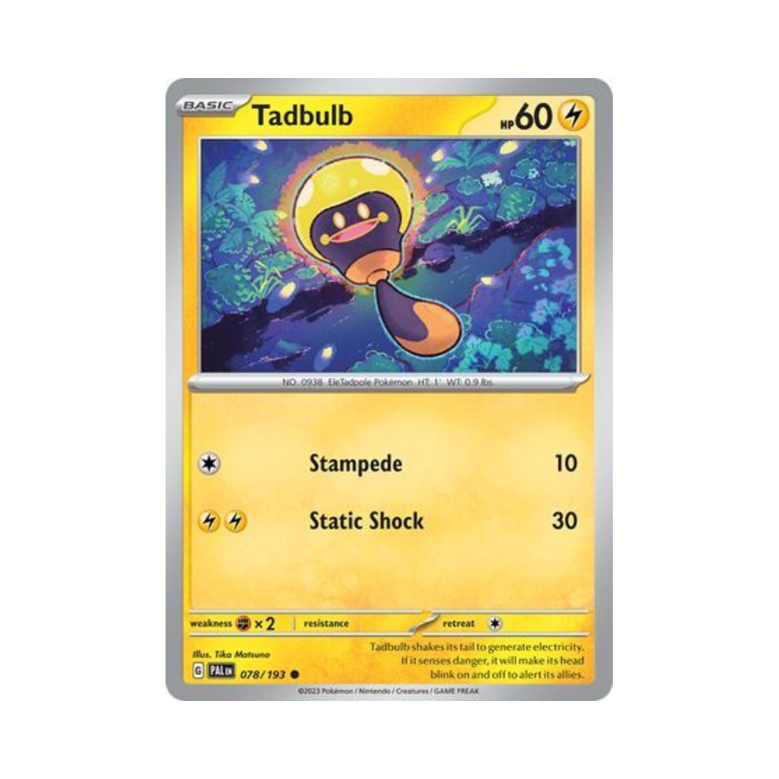 포켓몬 TCG 빈나두 C 팔데아 이볼브드 (영문판)(Pokemon TCG Tadbulb C Paldea Evolved (English Ver.)) - 1