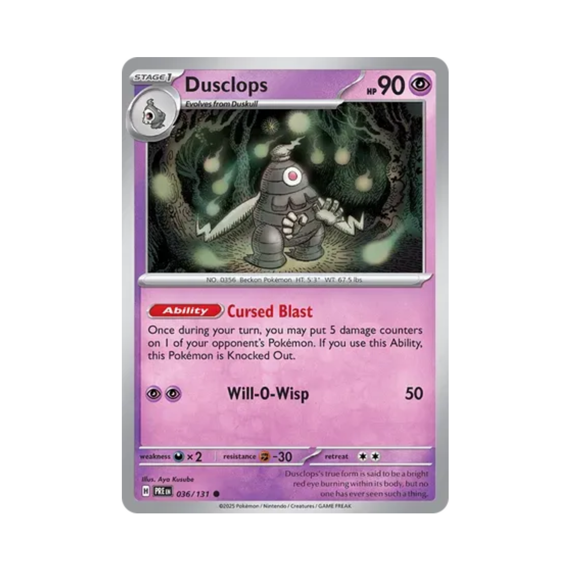 포켓몬 TCG 미라몽 C 프리즈매틱 에볼루션즈 (영문판)(Pokemon TCG Dusclops C Prismatic Evolutions (English Ver.)) - 1