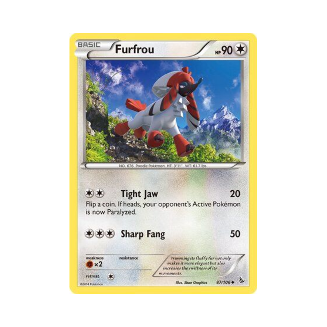 포켓몬 TCG 트리미앙 U 플래시파이어 (영문판)(Pokemon TCG Furfrou U Flashfire (English Ver.))
