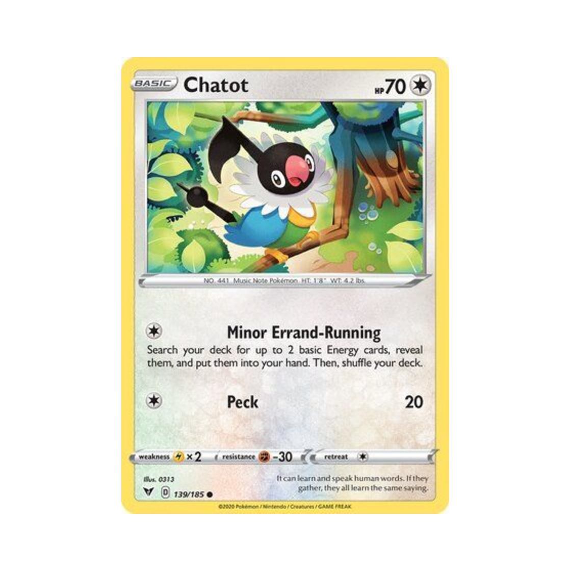 포켓몬 TCG 페라페 C 비비드 볼티지 (영문판)(Pokemon TCG Chatot C Vivid Voltage (English Ver.)) - 1
