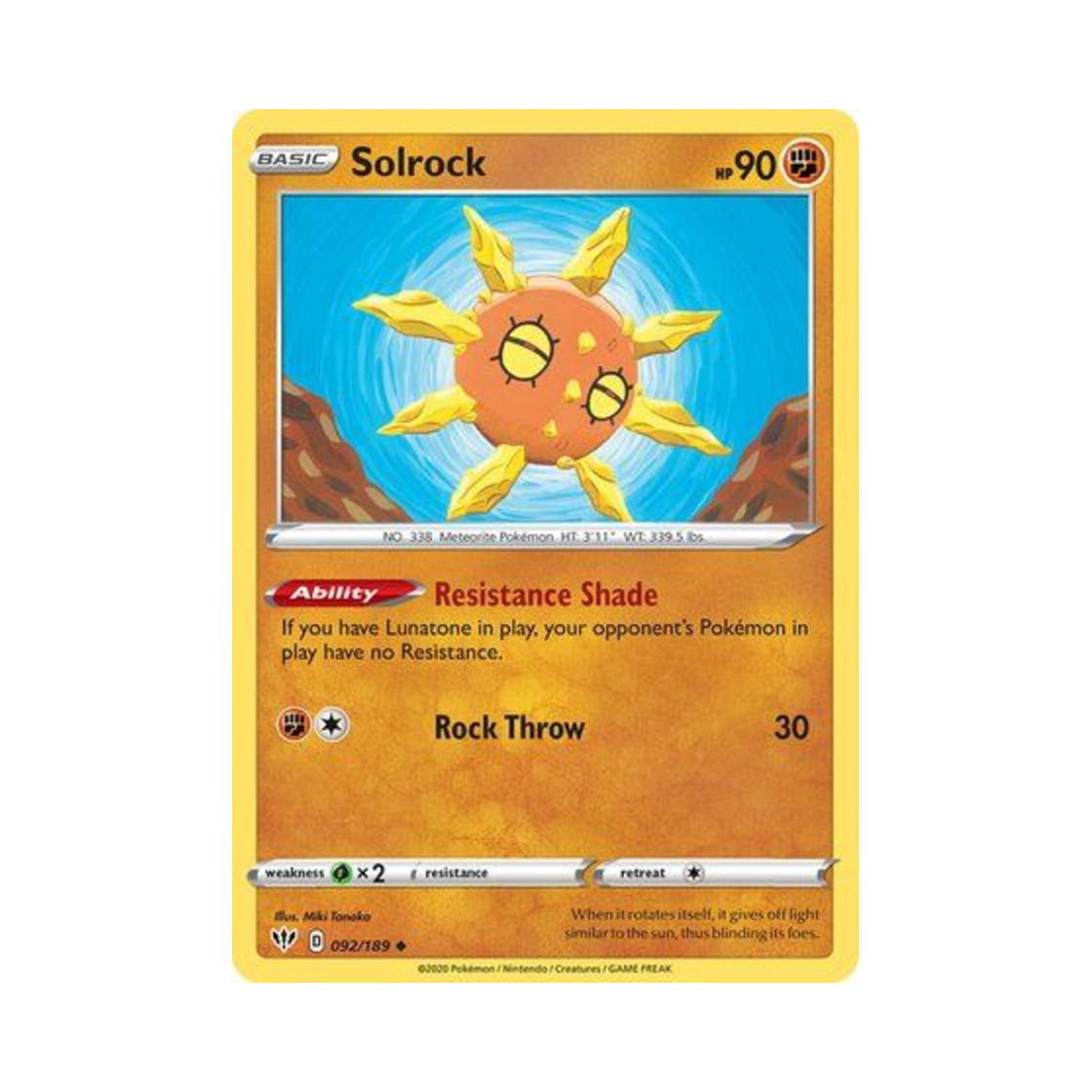 포켓몬 TCG 솔록 U 다크니스 어블레이즈 (영문판)(Pokemon TCG Solrock U Darkness Ablaze (English Ver.))