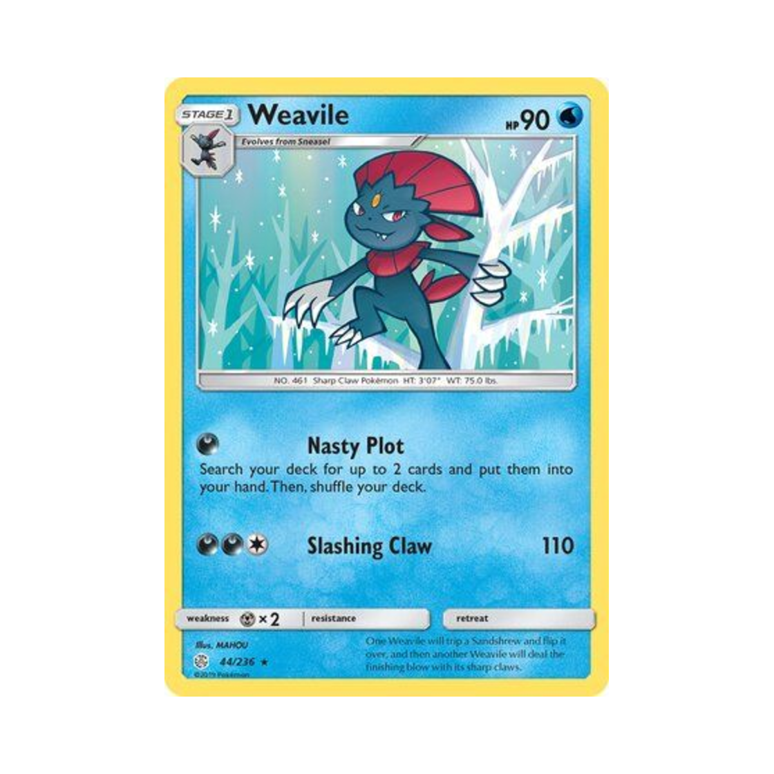 포켓몬 TCG 포푸니라 R 코스믹 이클립스 (영문판)(Pokemon TCG Weavile R Cosmic Eclipse (English Ver.)) - 1