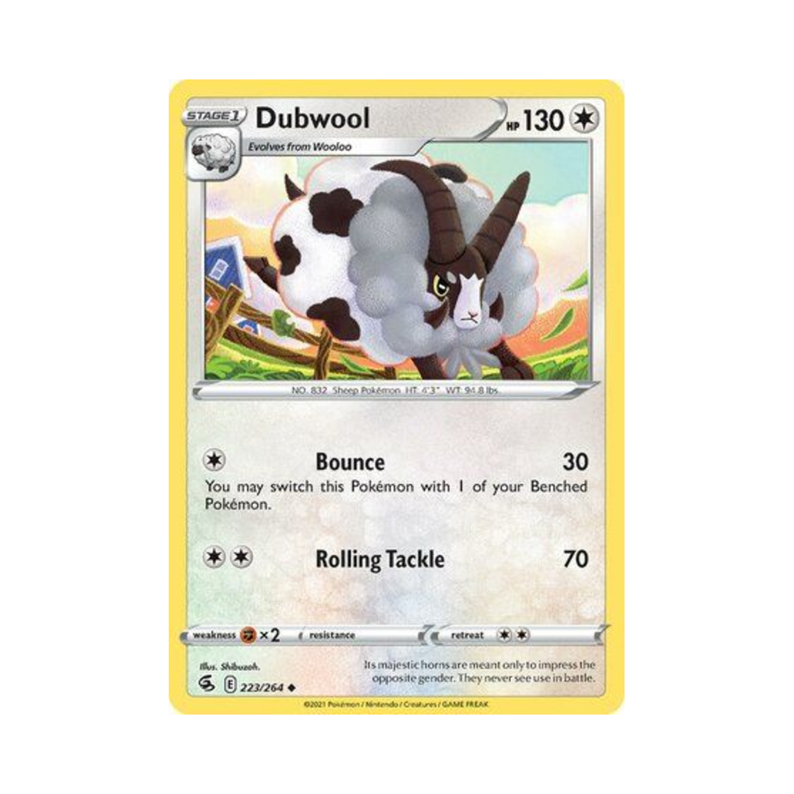 포켓몬 TCG 배우르 U 퓨전 스트라이크 (영문판)(Pokemon TCG Dubwool U Fusion Strike (English Ver.)) - 1