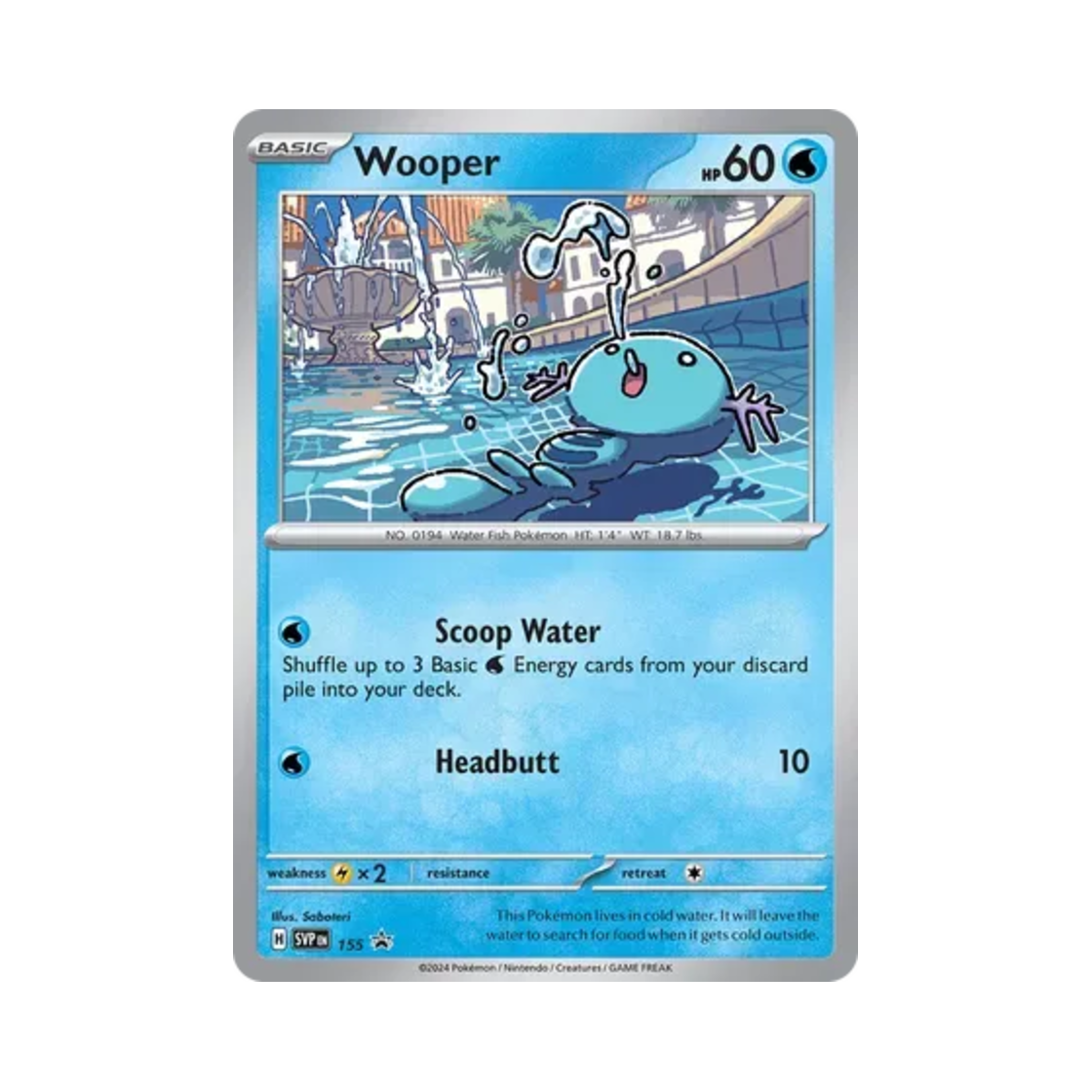 포켓몬 TCG 우파 P 스칼렛 & 바이올렛 프로모 카드 (영문판)(Pokemon TCG Wooper P Scarlet & Violet Promos (English Ver.))