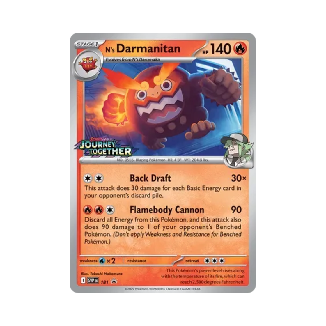 포켓몬 TCG N의 불비달마 P 스칼렛 & 바이올렛 프로모 카드 (영문판)(Pokemon TCG N's Darmanitan P Scarlet & Violet Promos (English Ver.)) - 1
