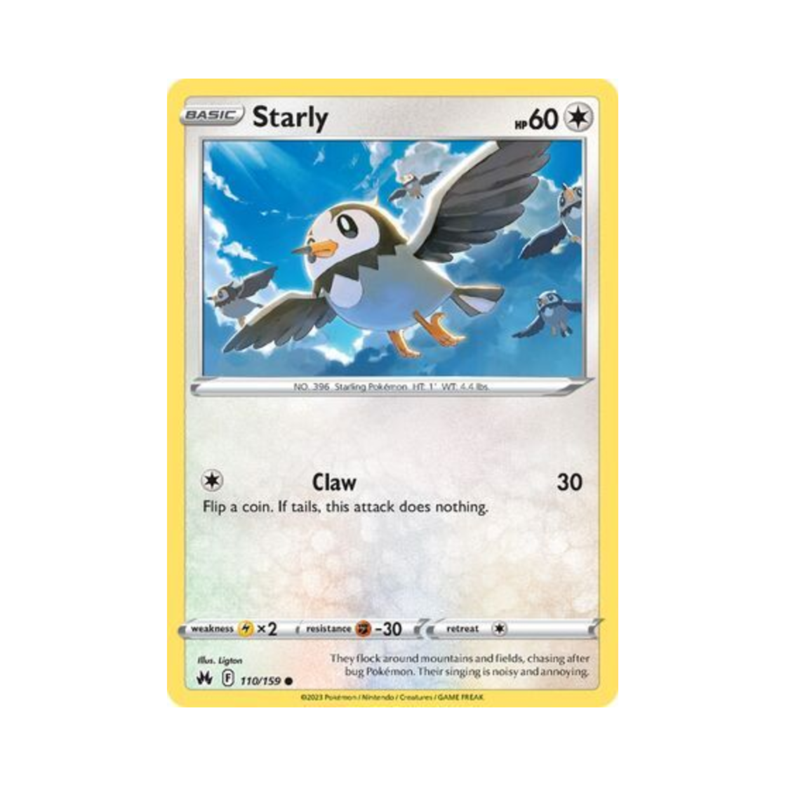 포켓몬 TCG 찌르꼬 C 크라운 제니스 (영문판)(Pokemon TCG Starly C Crown Zenith (English Ver.))