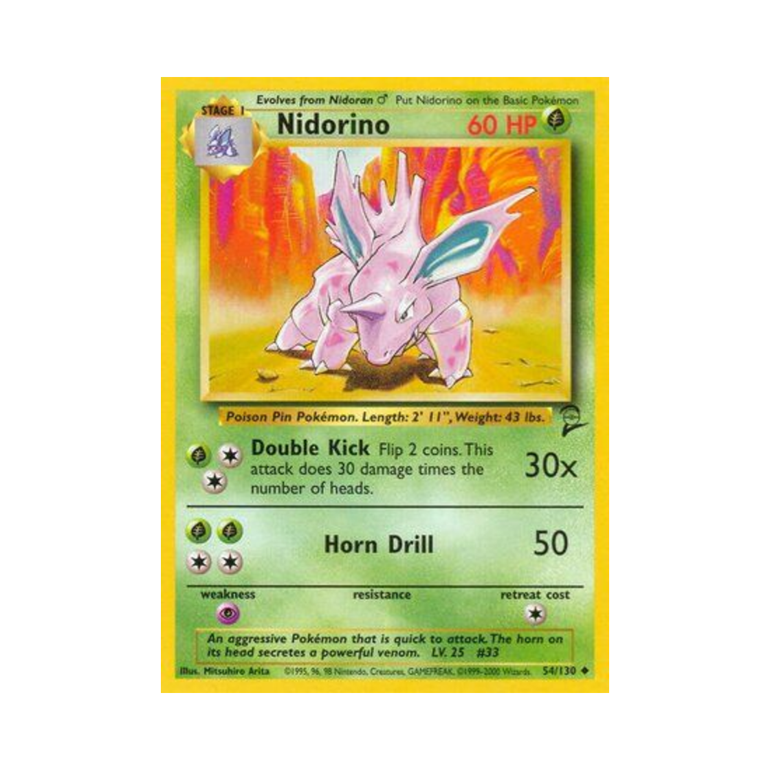 포켓몬 TCG 니드리노 U 베이스 세트 2 (영문판)(Pokemon TCG Nidorino U Base Set 2 (English Ver.)) - 1