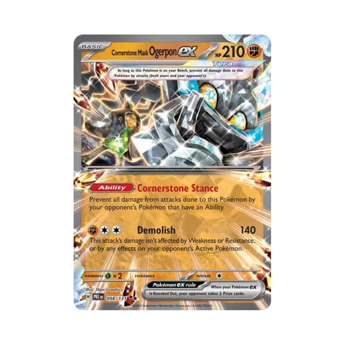 포켓몬 TCG 오거폰 주춧돌의 가면 ex DR 프리즈매틱 에볼루션즈 (영문판)(Pokemon TCG Cornerstone Mask Ogerpon ex DR Prismatic Evolutions (English Ver.)) - 1