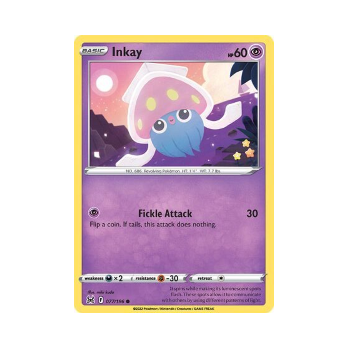 포켓몬 TCG 오케이징 C 로스트 오리진 (영문판)(Pokemon TCG Inkay C Lost Origin (English Ver.))