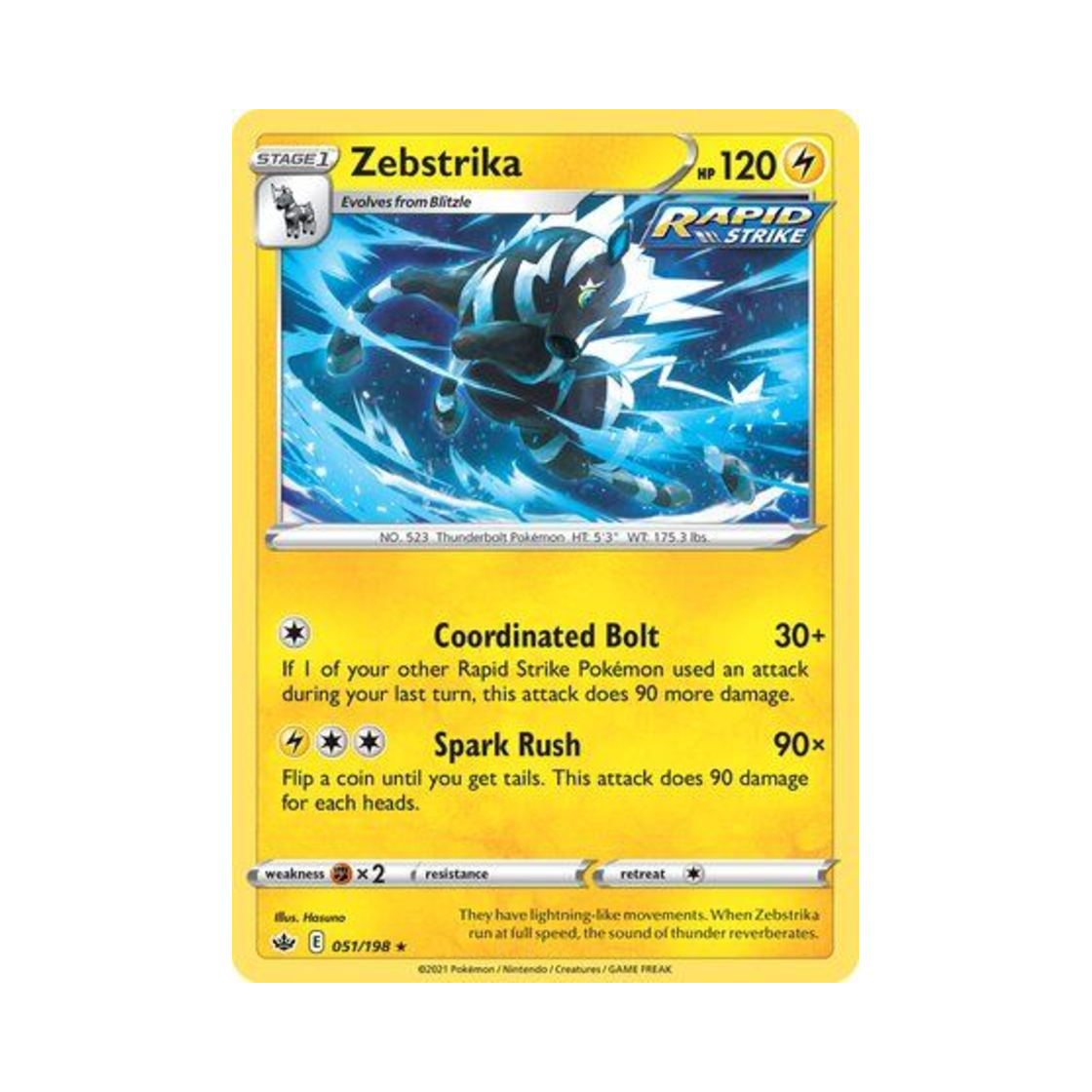 포켓몬 TCG 제브라이카 R 칠링 레인 (영문판)(Pokemon TCG Zebstrika R Chilling Reign (English Ver.)) - 1