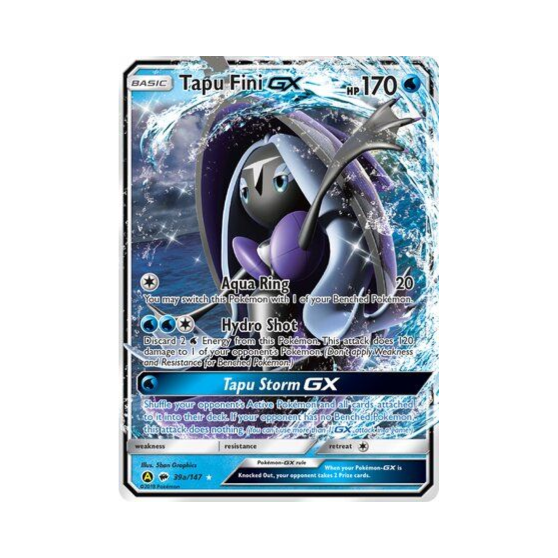포켓몬 TCG 카푸느지느 GX RHG 옐로우 A 얼터네이트 (영문판)(Pokemon TCG Tapu Fini GX RHG Yellow A Alternate (English Ver.)) - 1