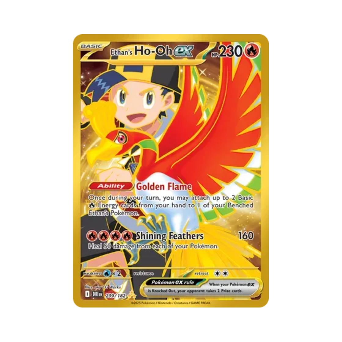 DRI239/182 Pokemon TCG Ethan's Ho Oh ex HR Destined Rivals (English Ver.)