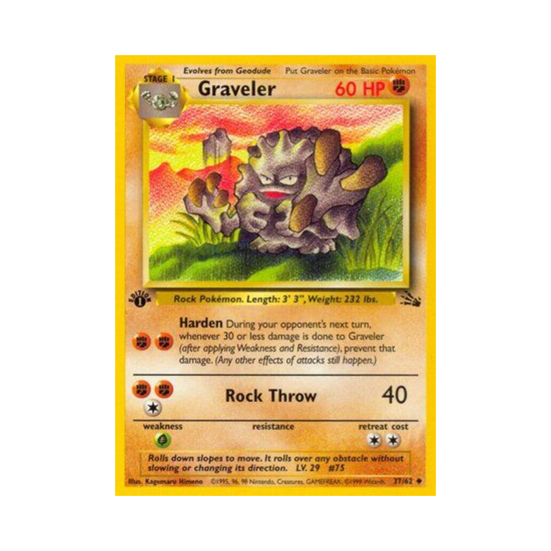 포켓몬 TCG 데구리 U 포실 (영문판)(Pokemon TCG Graveler U Fossil (English Ver.)) - 1