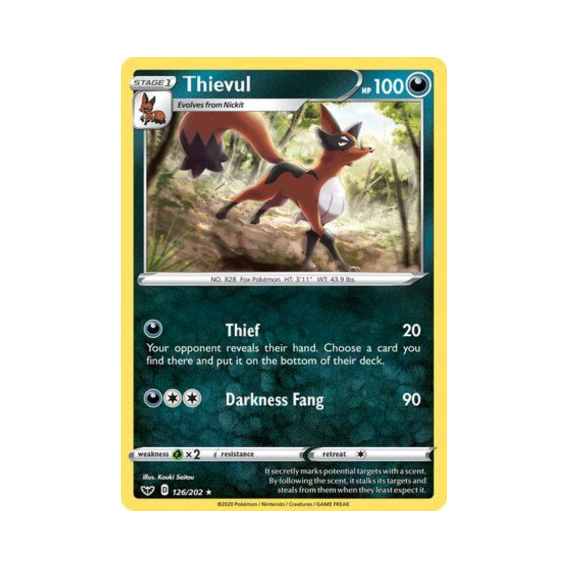 포켓몬 TCG 폭슬라이 R 소드 & 실드 (영문판)(Pokemon TCG Thievul R Sword & Shield (English Ver.)) - 1