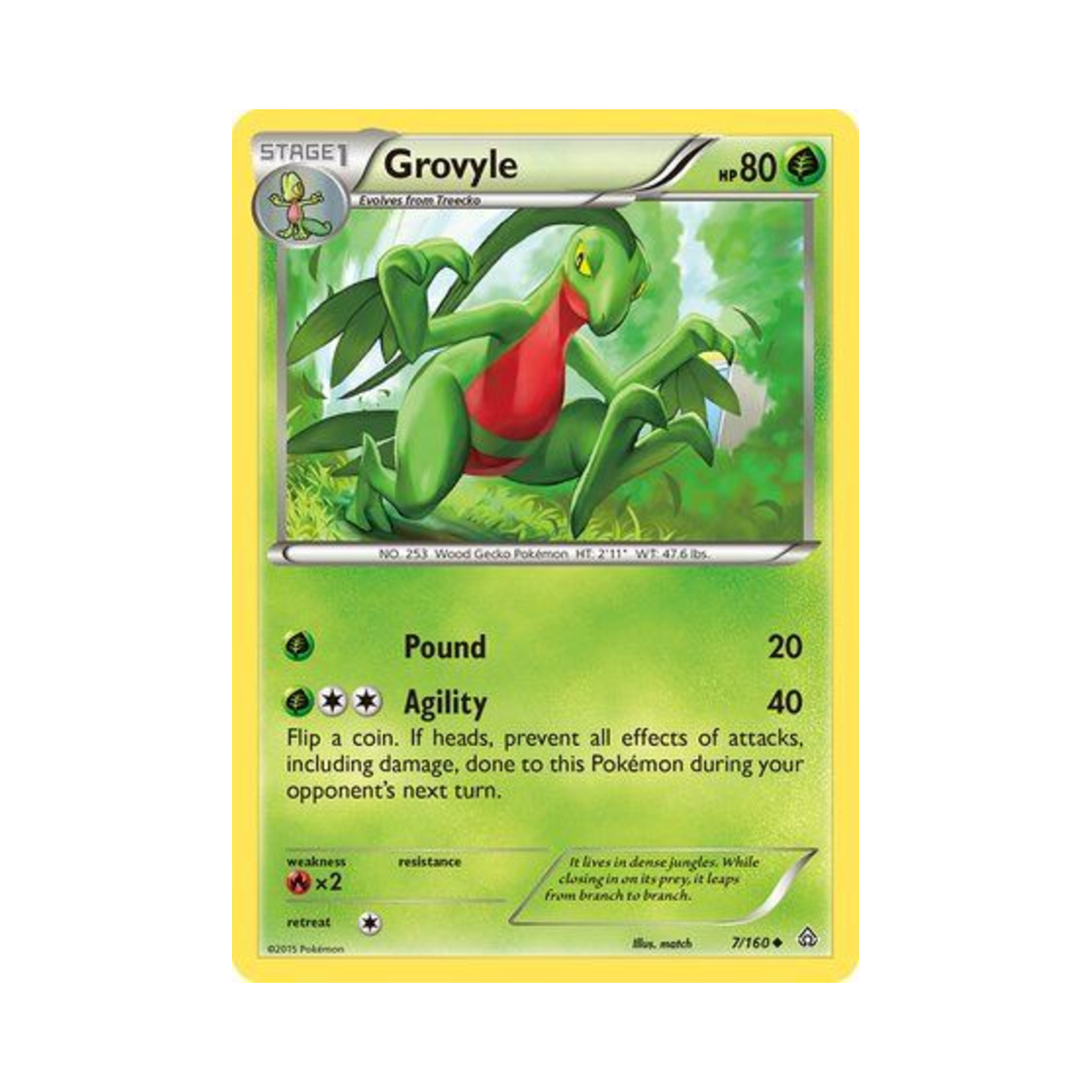포켓몬 TCG 나무돌이 U 프라이멀 크래시 (영문판)(Pokemon TCG Grovyle U Primal Clash (English Ver.)) - 1