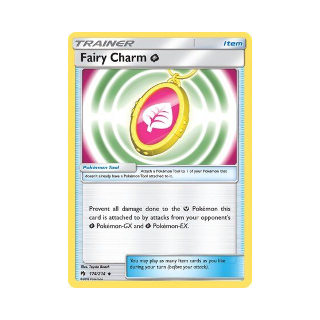 LOT174/214 Pokemon TCG Fairy Charm Grass U Lost Thunder (English Ver.)