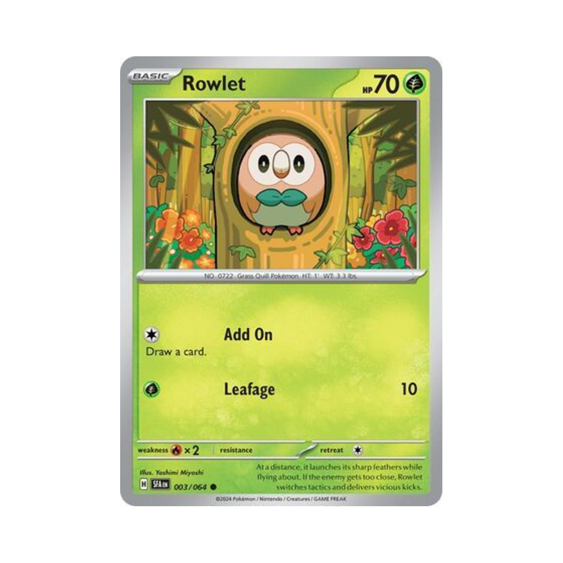 포켓몬 TCG 나몰빼미 C 슈라우디드 페이블 (영문판)(Pokemon TCG Rowlet C Shrouded Fable (English Ver.)) - 1