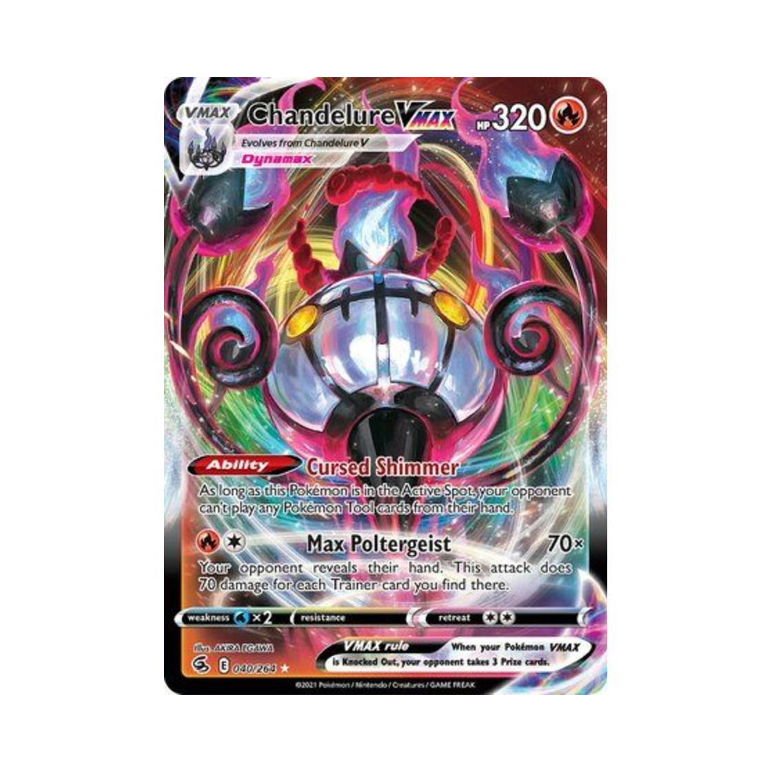 포켓몬 TCG 샹델라 VMAX HRV 퓨전 스트라이크 (영문판)(Pokemon TCG Chandelure VMAX HRV Fusion Strike (English Ver.))