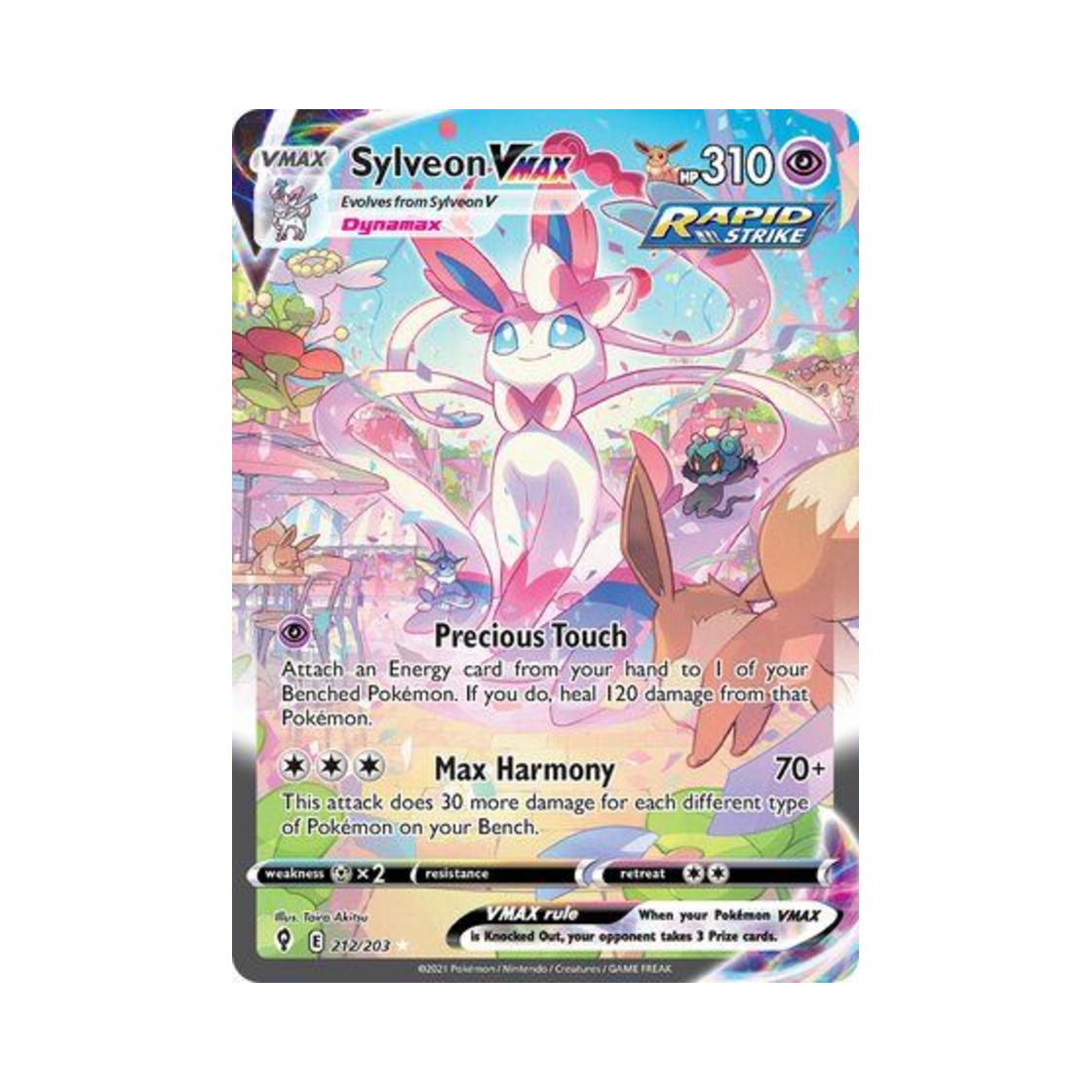 EVS212/203 Pokemon TCG Sylveon VMAX RR Evolving Skies (English Ver.)