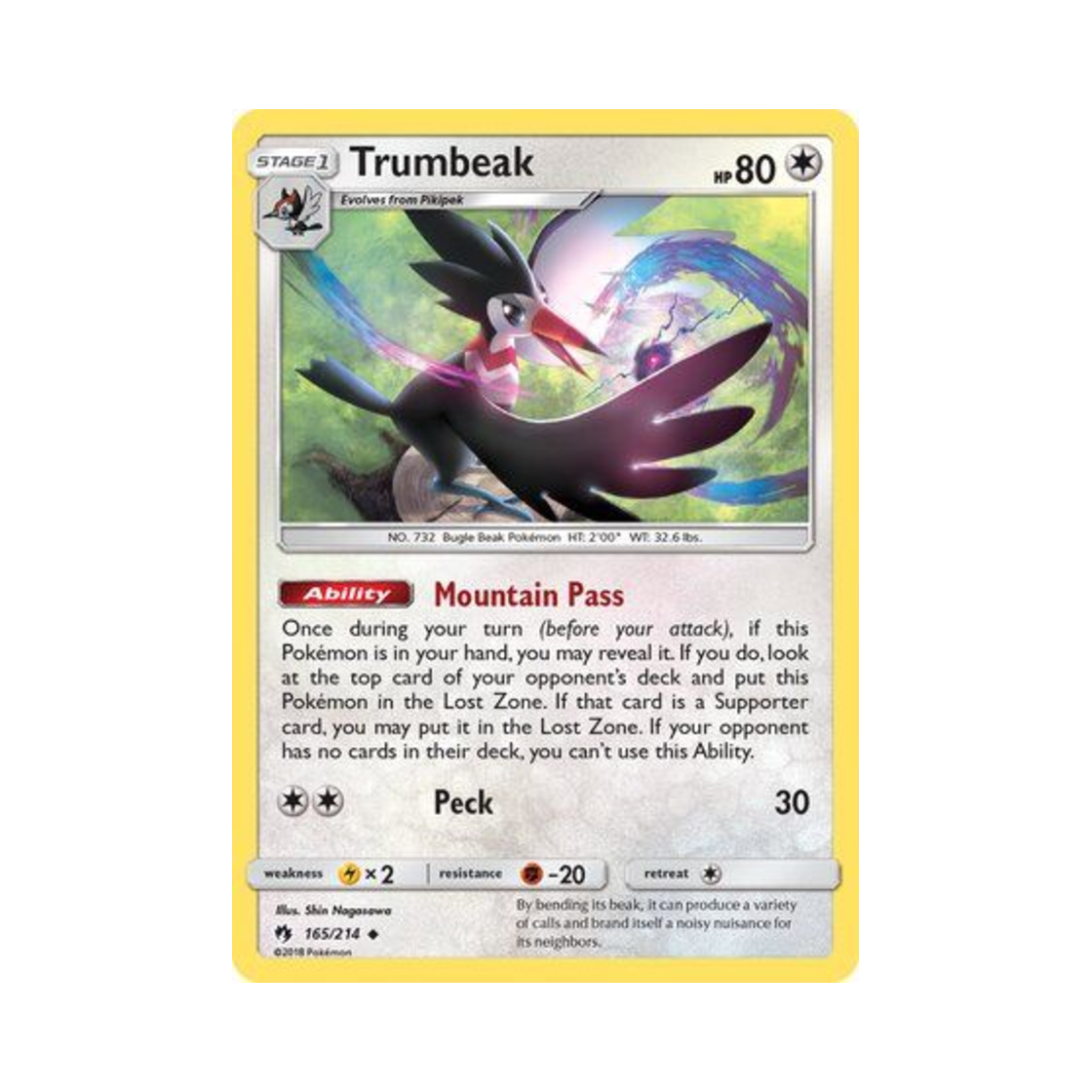 포켓몬 TCG 크라파 U 로스트 썬더 (영문판)(Pokemon TCG Trumbeak U Lost Thunder (English Ver.)) - 1