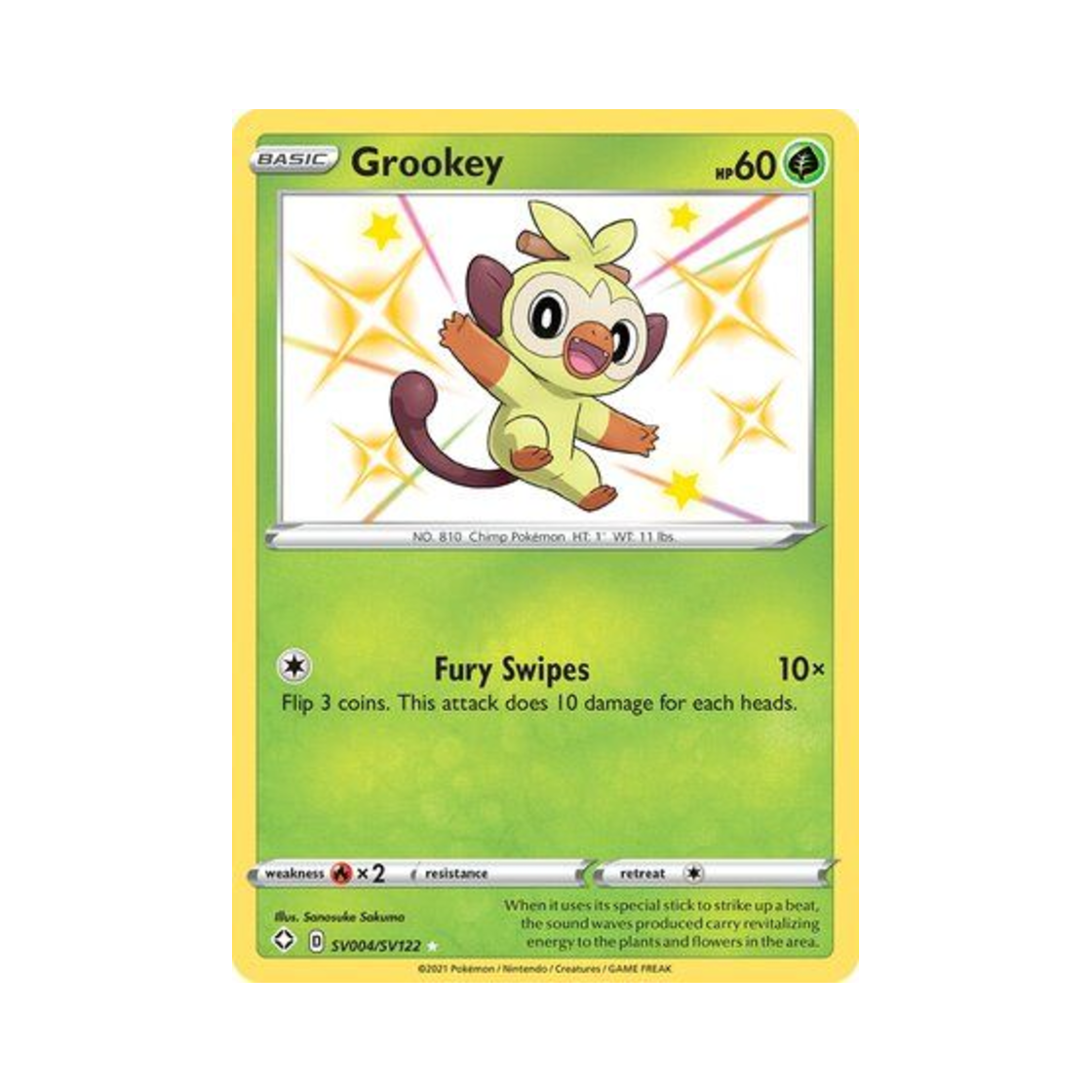 포켓몬 TCG 흥나숭 RS 샤이닝 페이츠 (영문판)(Pokemon TCG Grookey RS Shining Fates (English Ver.)) - 1