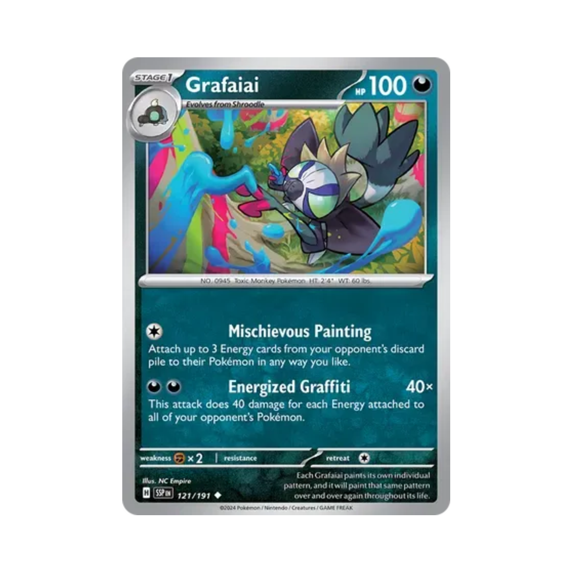 포켓몬 TCG 태깅구르 U 서징 스파크 (영문판)(Pokemon TCG Grafaiai U Surging Sparks (English Ver.)) - 1