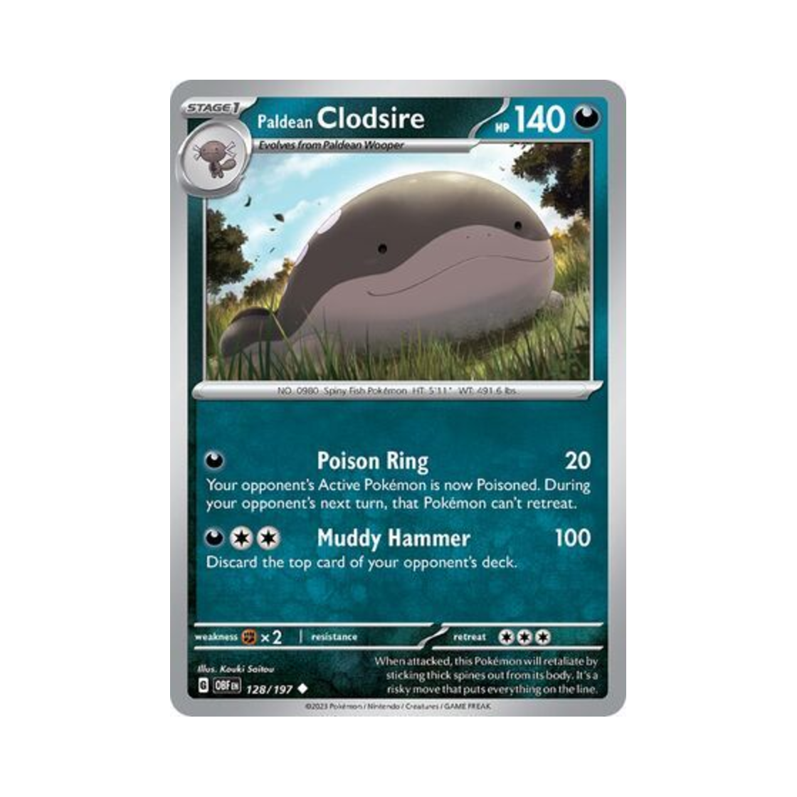 포켓몬 TCG 팔데아 토오 U 옵시디언 플레임즈 (영문판)(Pokemon TCG Paldean Clodsire U Obsidian Flames (English Ver.)) - 1