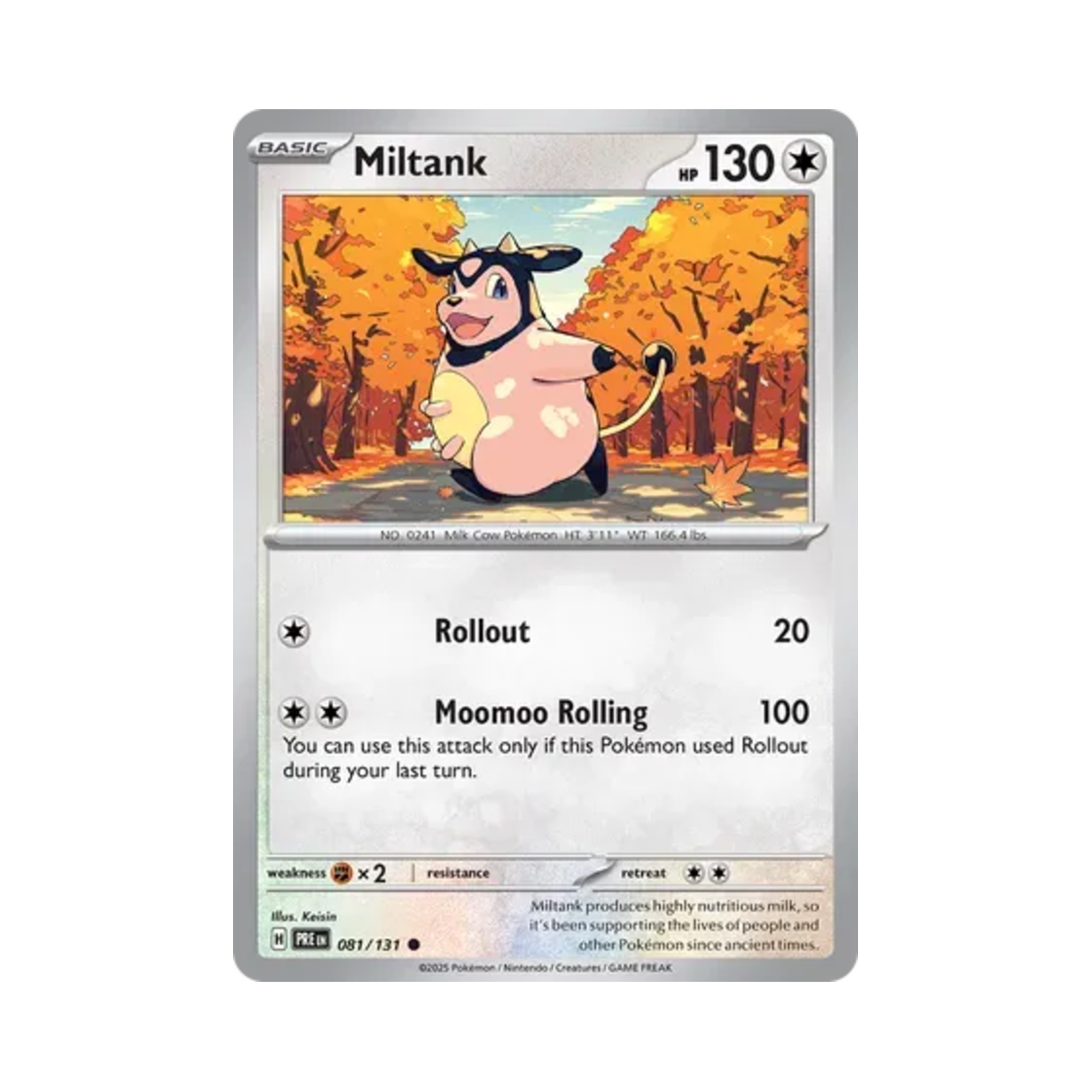 포켓몬 TCG 밀탱크 C 프리즈매틱 에볼루션즈 (영문판)(Pokemon TCG Miltank C Prismatic Evolutions (English Ver.)) - 1