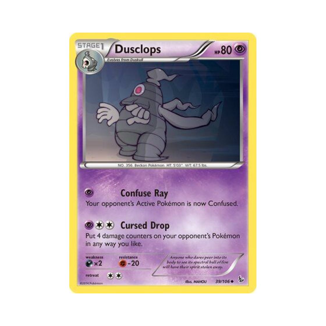 포켓몬 TCG 미라몽 U 플래시파이어 (영문판)(Pokemon TCG Dusclops U Flashfire (English Ver.))