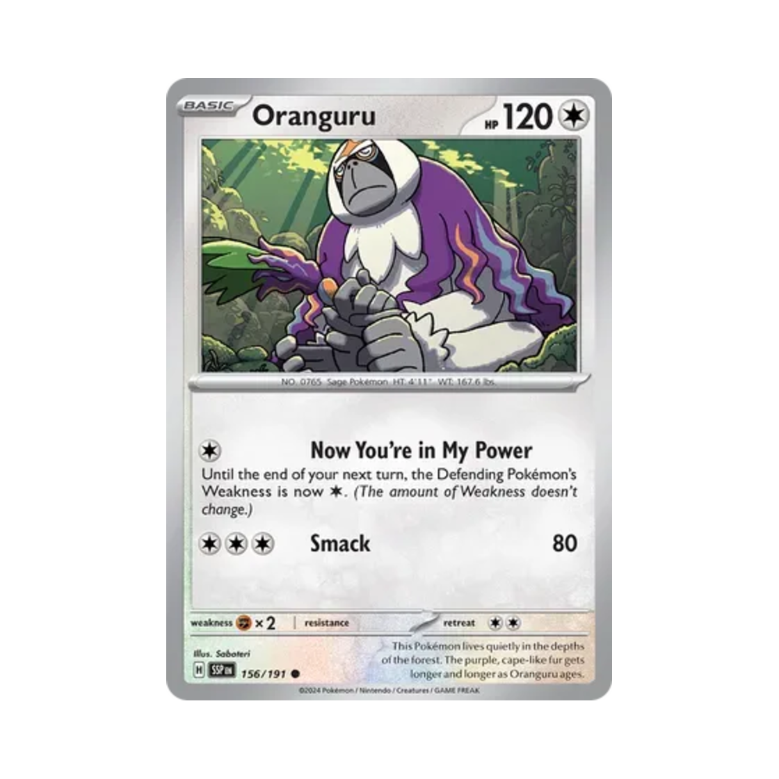 포켓몬 TCG 하랑우탄 C 서징 스파크 (영문판)(Pokemon TCG Oranguru C Surging Sparks (English Ver.)) - 1