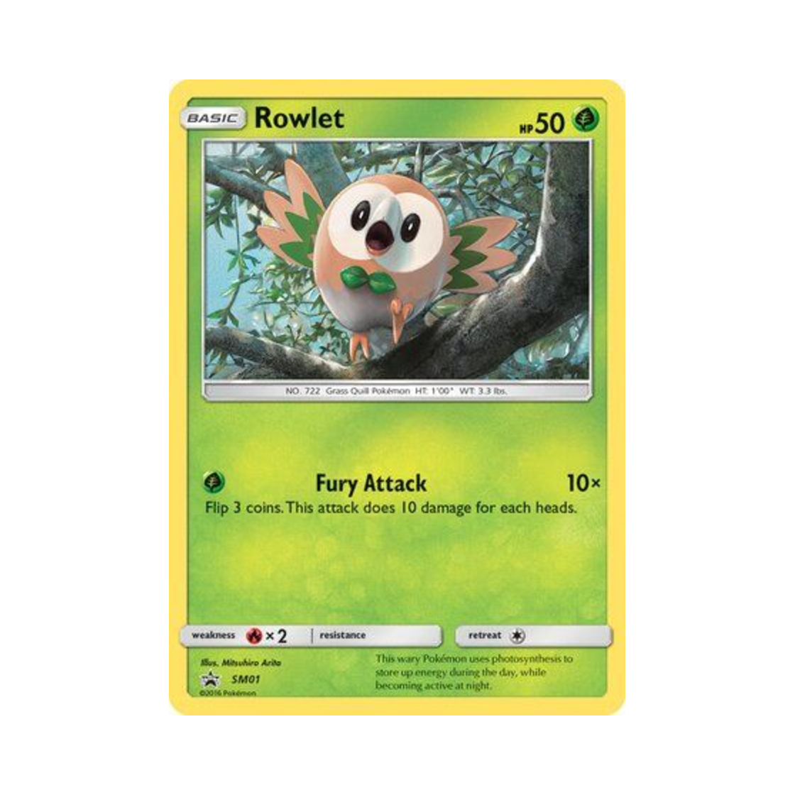 포켓몬 TCG 나몰빼미 P 썬 & 문 프로모카드 (영문판)(Pokemon TCG Rowlet P Sun & Moon Promos (English Ver.))