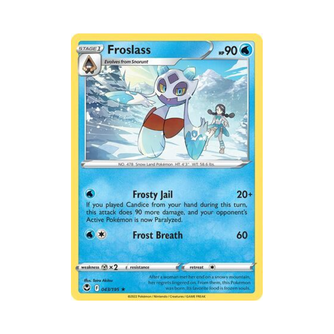 포켓몬 TCG 눈여아 R 실버 템페스트 (영문판)(Pokemon TCG Froslass R Silver Tempest (English Ver.))