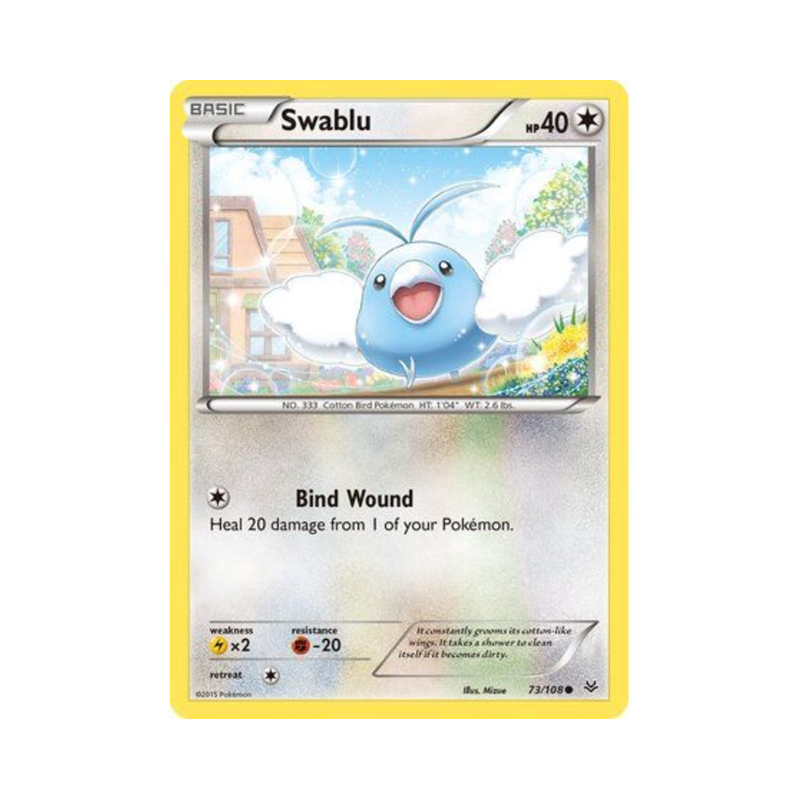 포켓몬 TCG 파비코 C 로어링 스카이즈 (영문판)(Pokemon TCG Swablu C Roaring Skies (English Ver.)) - 1