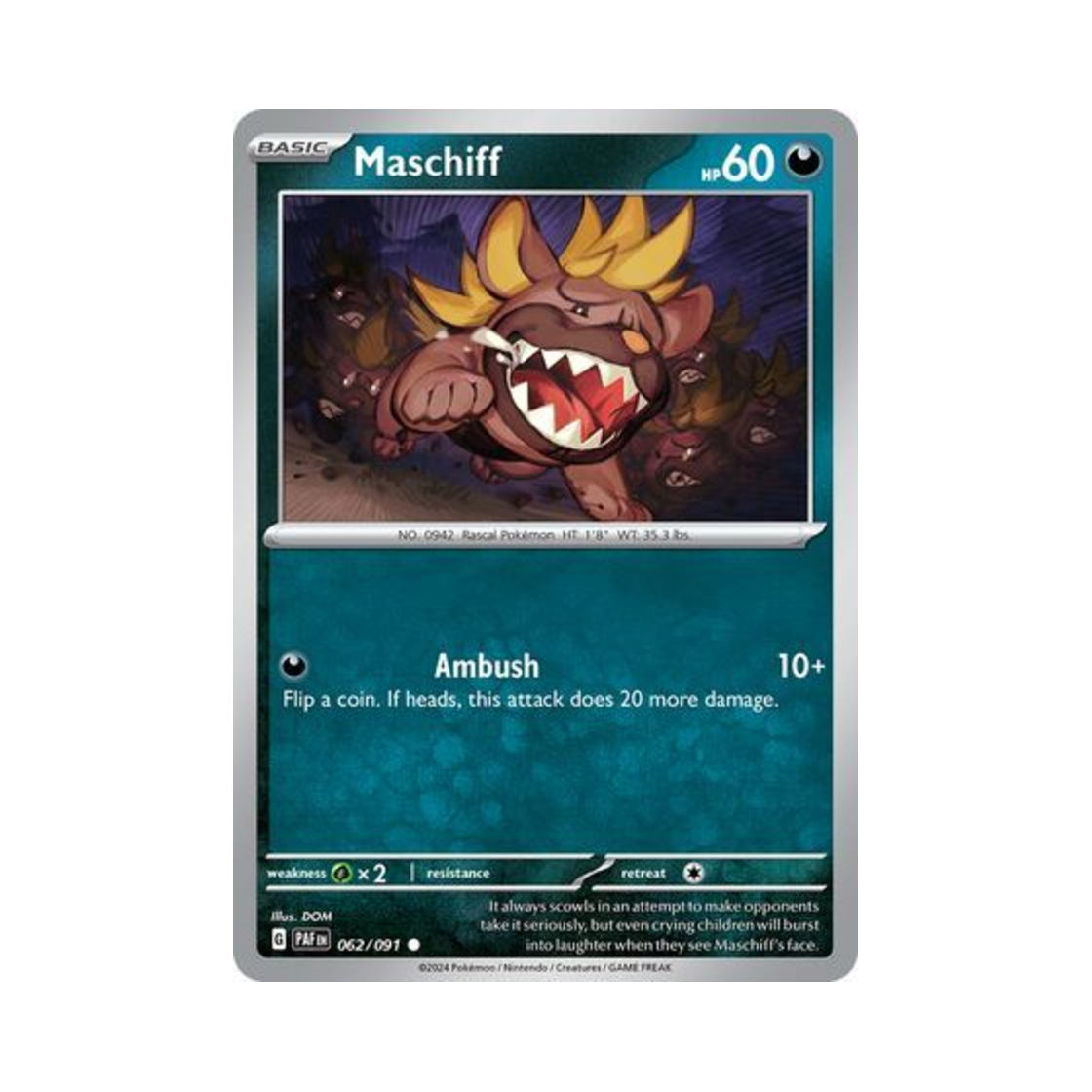 포켓몬 TCG 오라티프 C 팔데아 페이트 (영문판)(Pokemon TCG Maschiff C Paldean Fates (English Ver.)) - 1