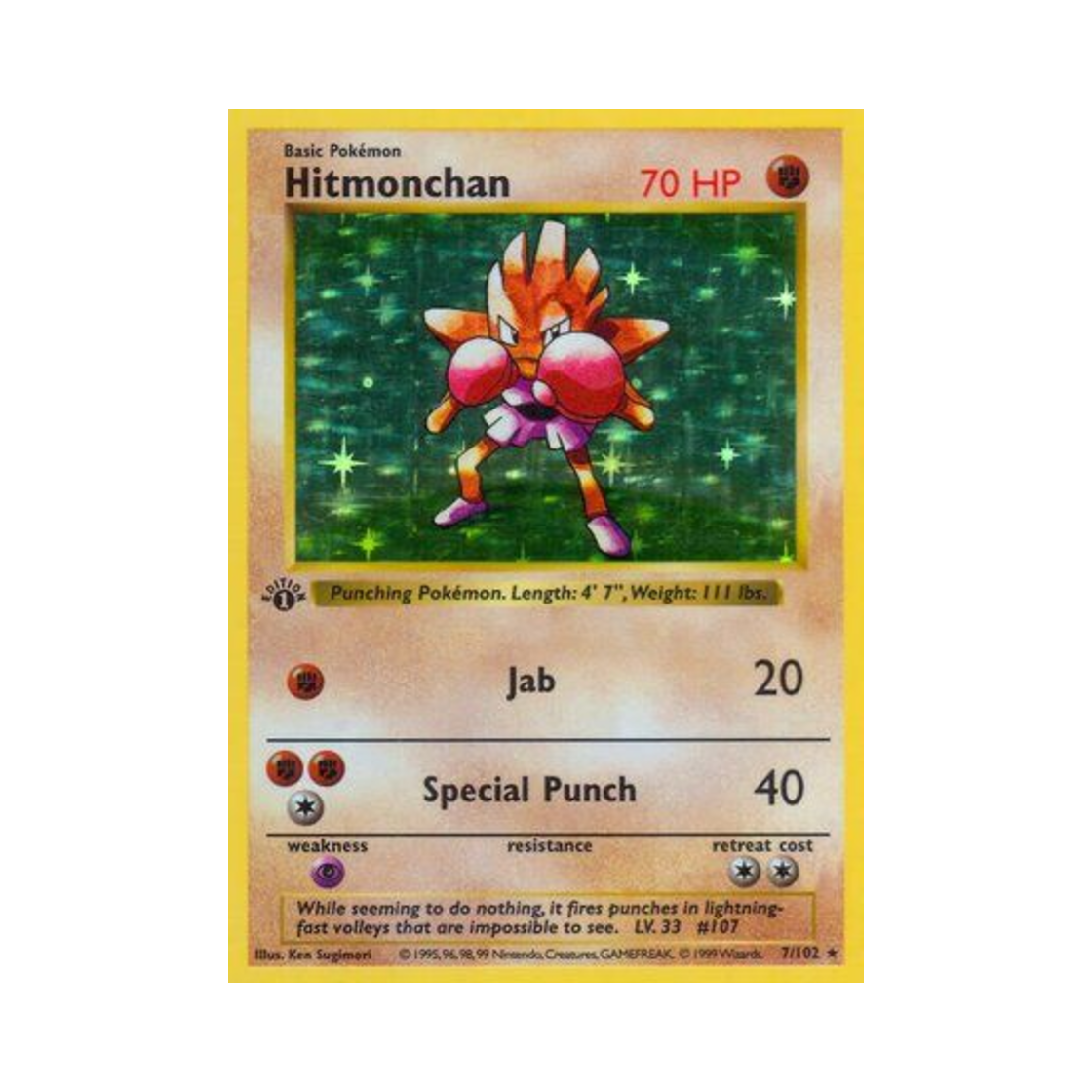 포켓몬 TCG 홍수몬 RH 베이스 세트 (영문판)(Pokemon TCG Hitmonchan RH Base Set (English Ver.))