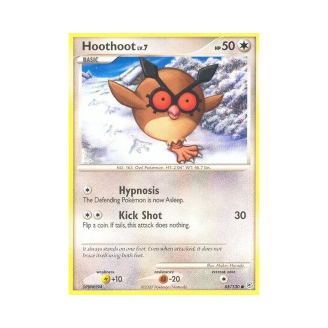 포켓몬 TCG 부우부 C 다이아몬드 & 펄 (영문판)(Pokemon TCG Hoothoot C Diamond & Pearl (English Ver.))