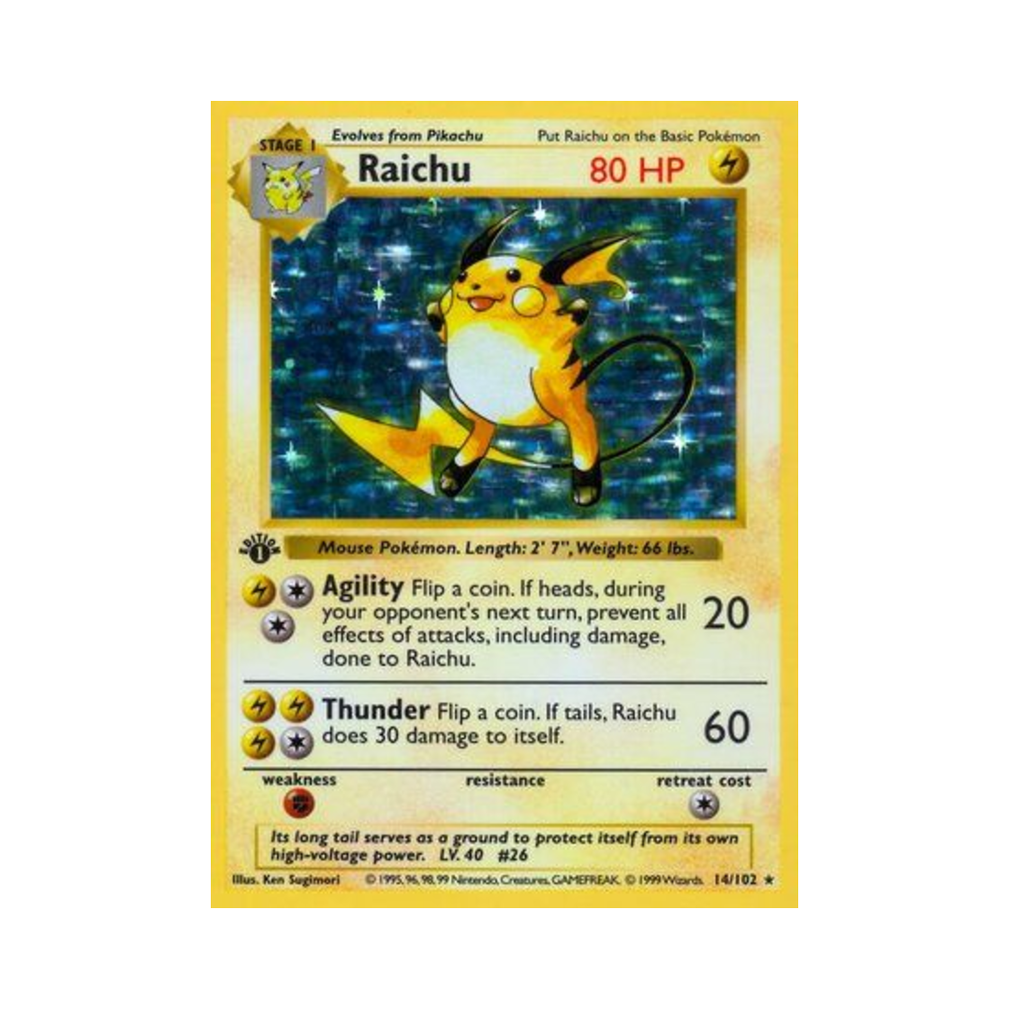 포켓몬 TCG 라이츄 베이스 세트 퍼스트 에디션 (영문판)(Pokemon TCG Raichu Base Set 1st Edition (English Ver.)) - 1