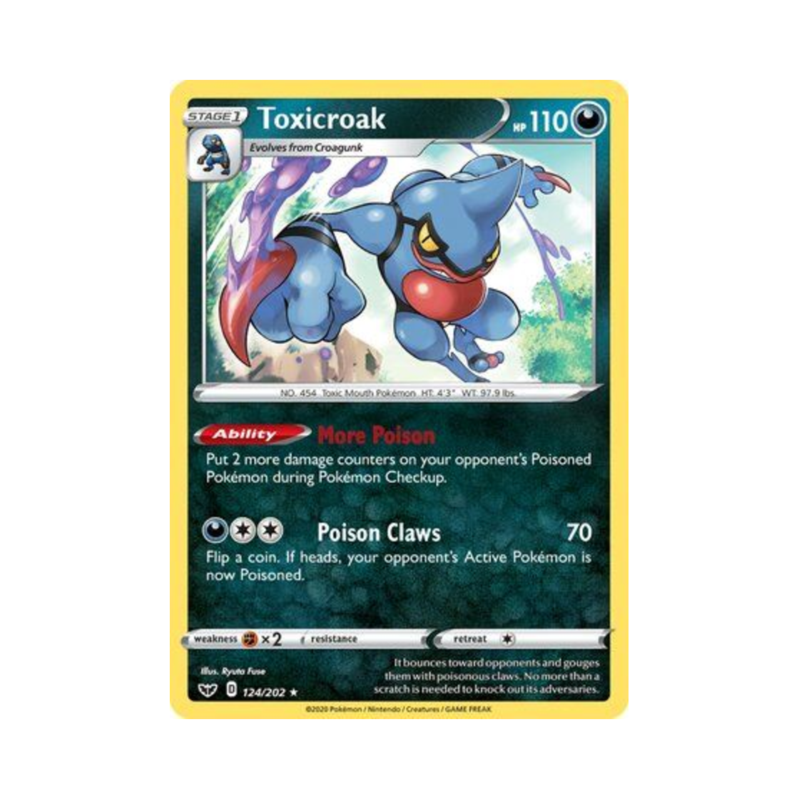 포켓몬 TCG 독개굴 RH 소드 & 실드 (영문판)(Pokemon TCG Toxicroak RH Sword & Shield (English Ver.)) - 1