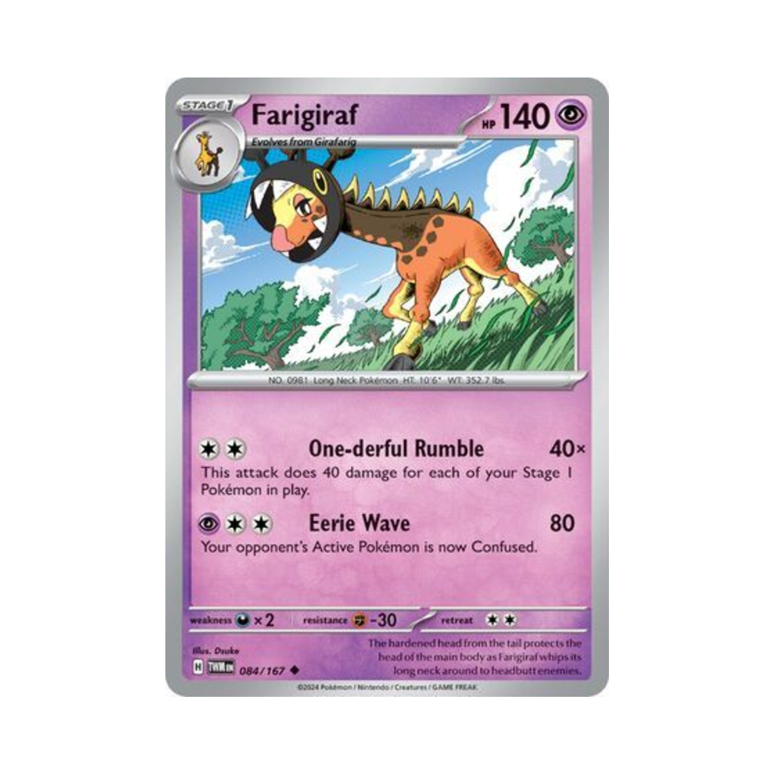 포켓몬 TCG 키키링 U 트와일라잇 마스커레이드 (영문판)(Pokemon TCG Farigiraf U Twilight Masquerade (English Ver.)) - 1