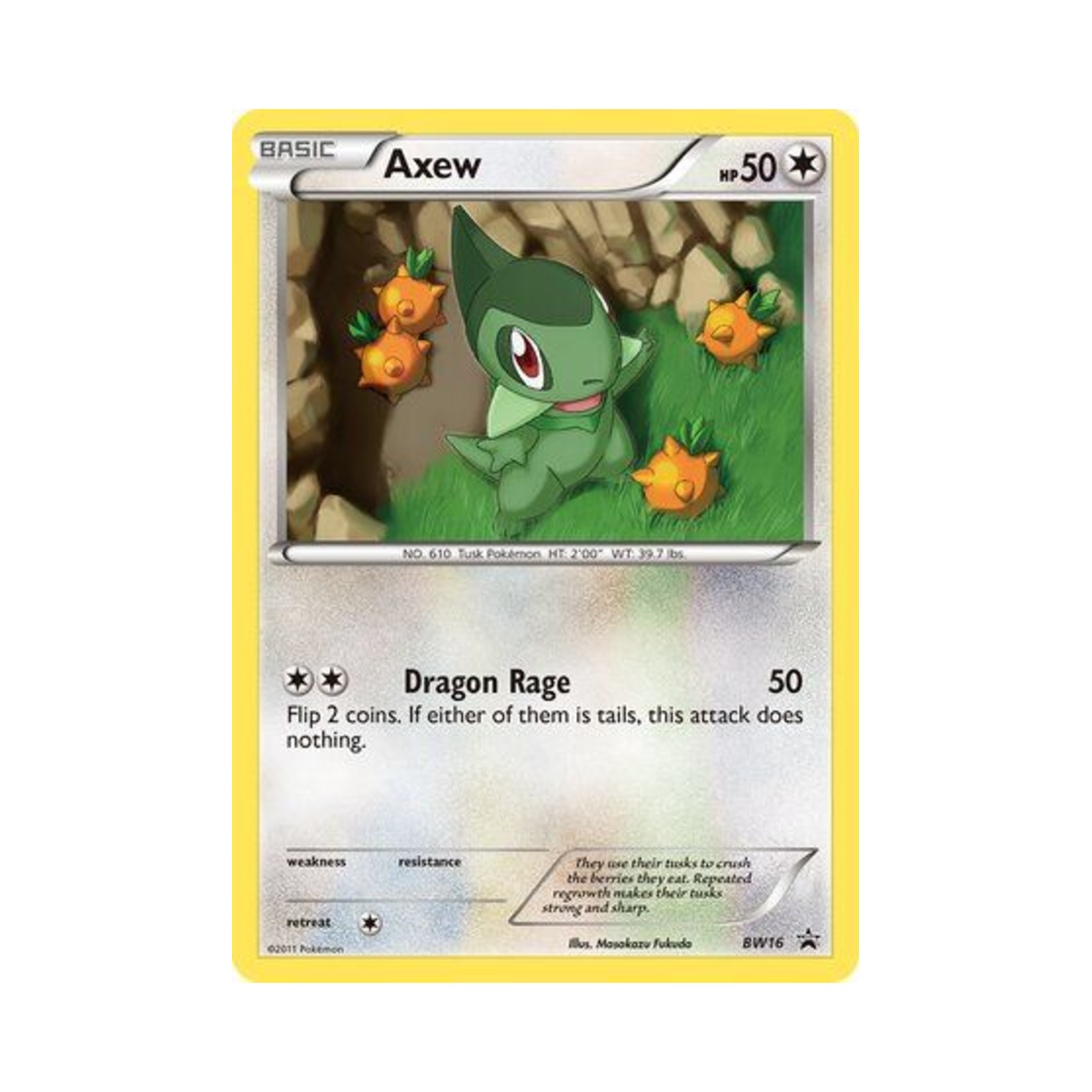 포켓몬 TCG 터검니 P 블랙 & 화이트 프로모카드 (영문판)(Pokemon TCG Axew P Black & White Promos (English Ver.))