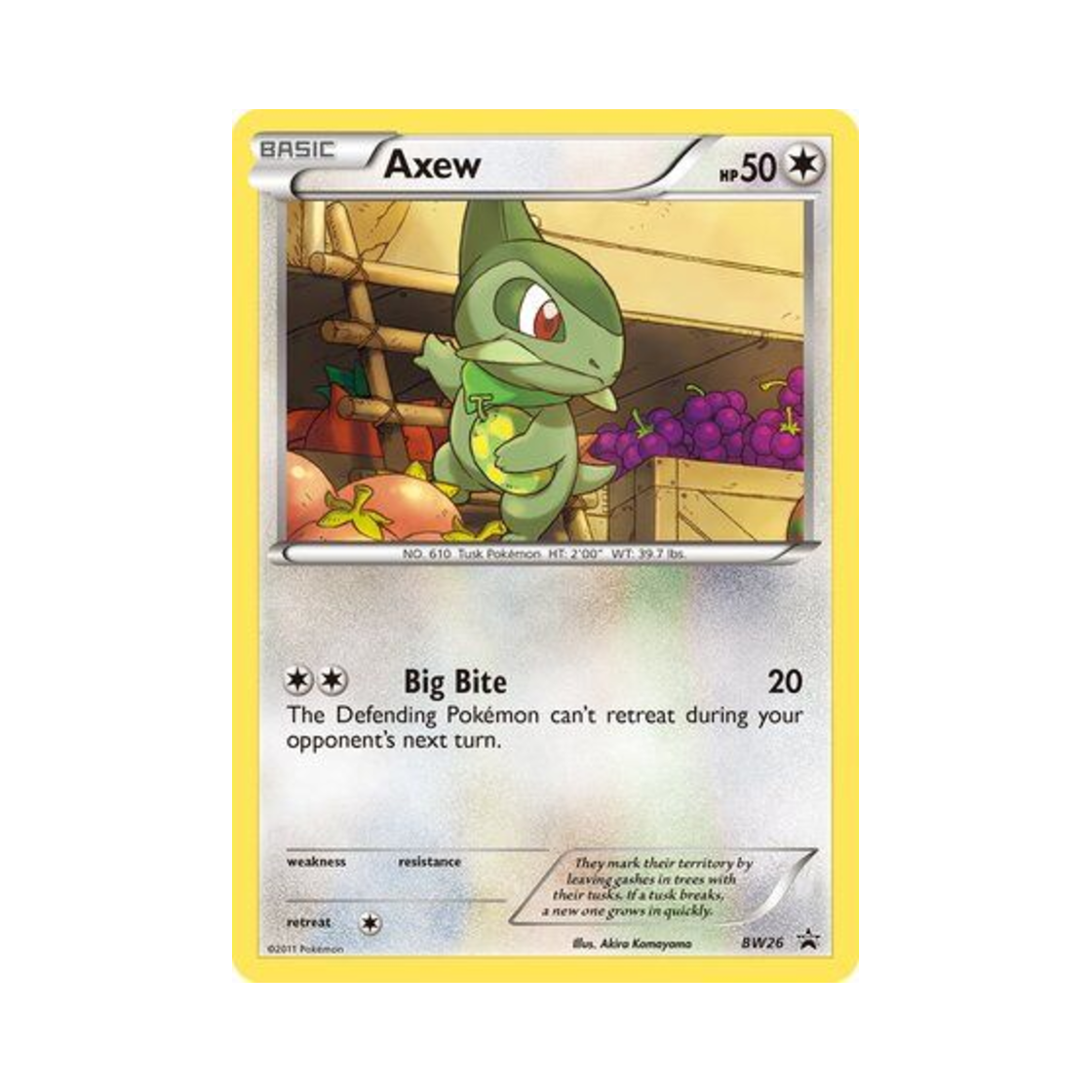 포켓몬 TCG 터검니 P 블랙 & 화이트 프로모카드 (영문판)(Pokemon TCG Axew P Black & White Promos (English Ver.))
