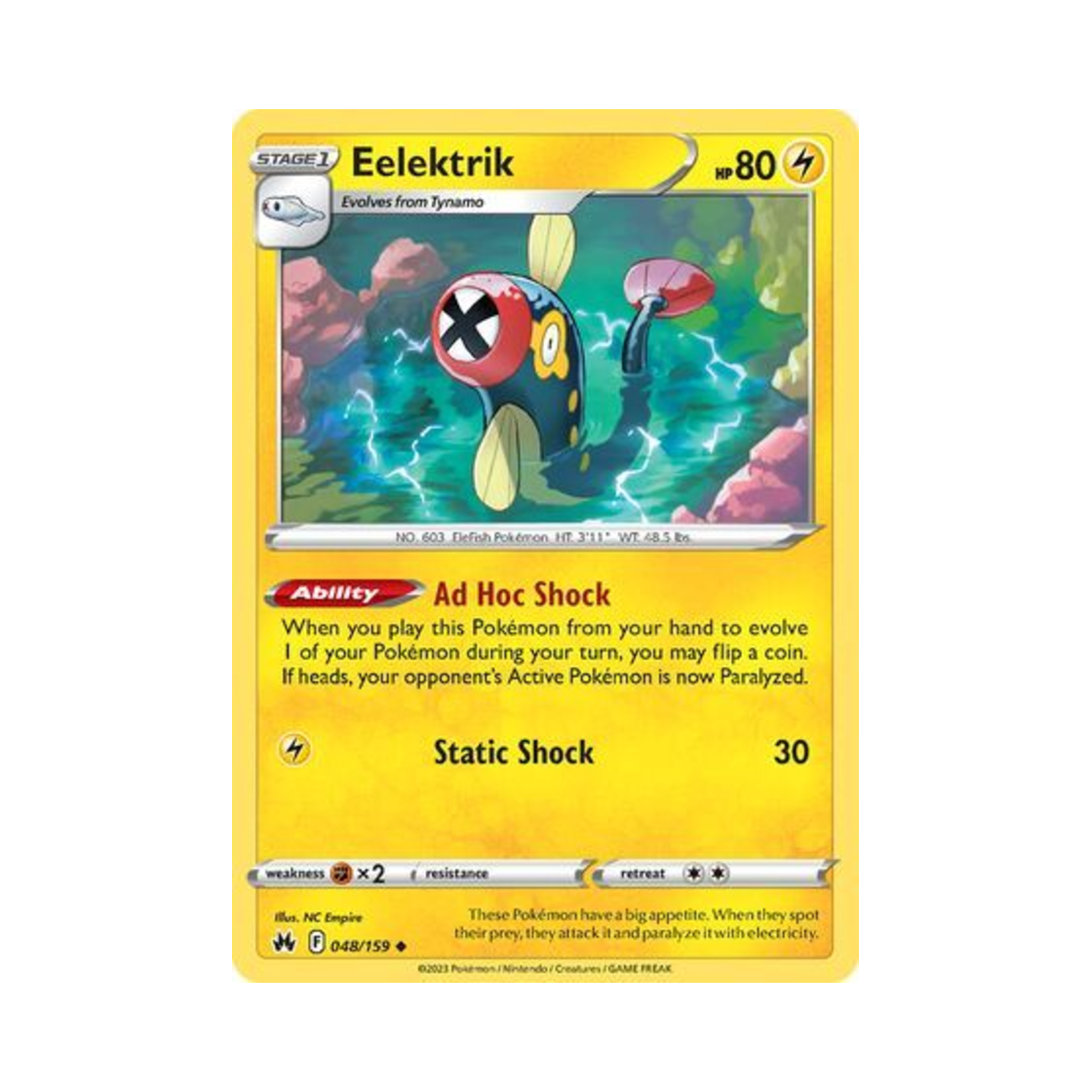 포켓몬 TCG 저리릴 U 크라운 제니스 (영문판)(Pokemon TCG Eelektrik U Crown Zenith (English Ver.)) - 1