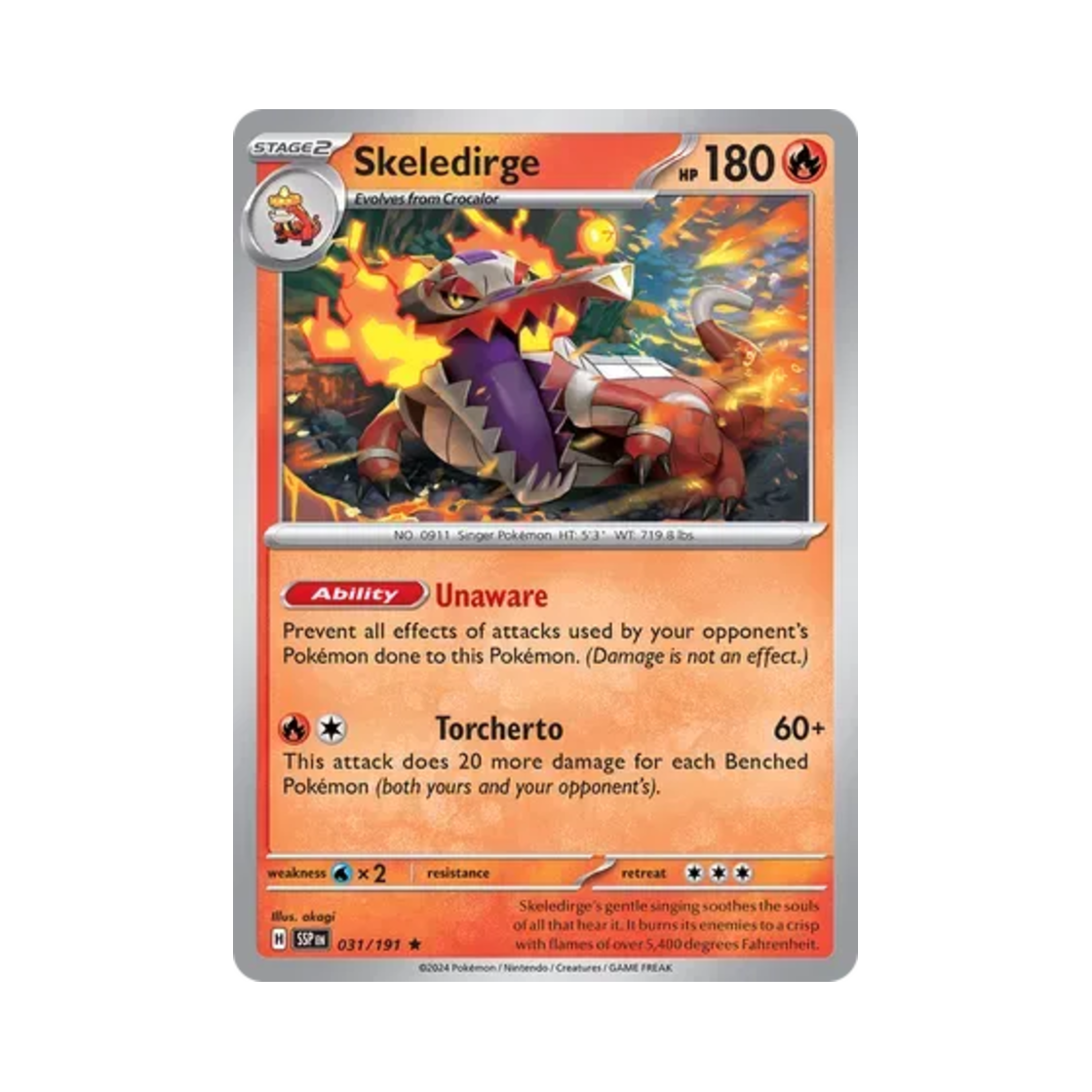 포켓몬 TCG 라우드본 R 서징 스파크 (영문판)(Pokemon TCG Skeledirge R Surging Sparks (English Ver.)) - 1