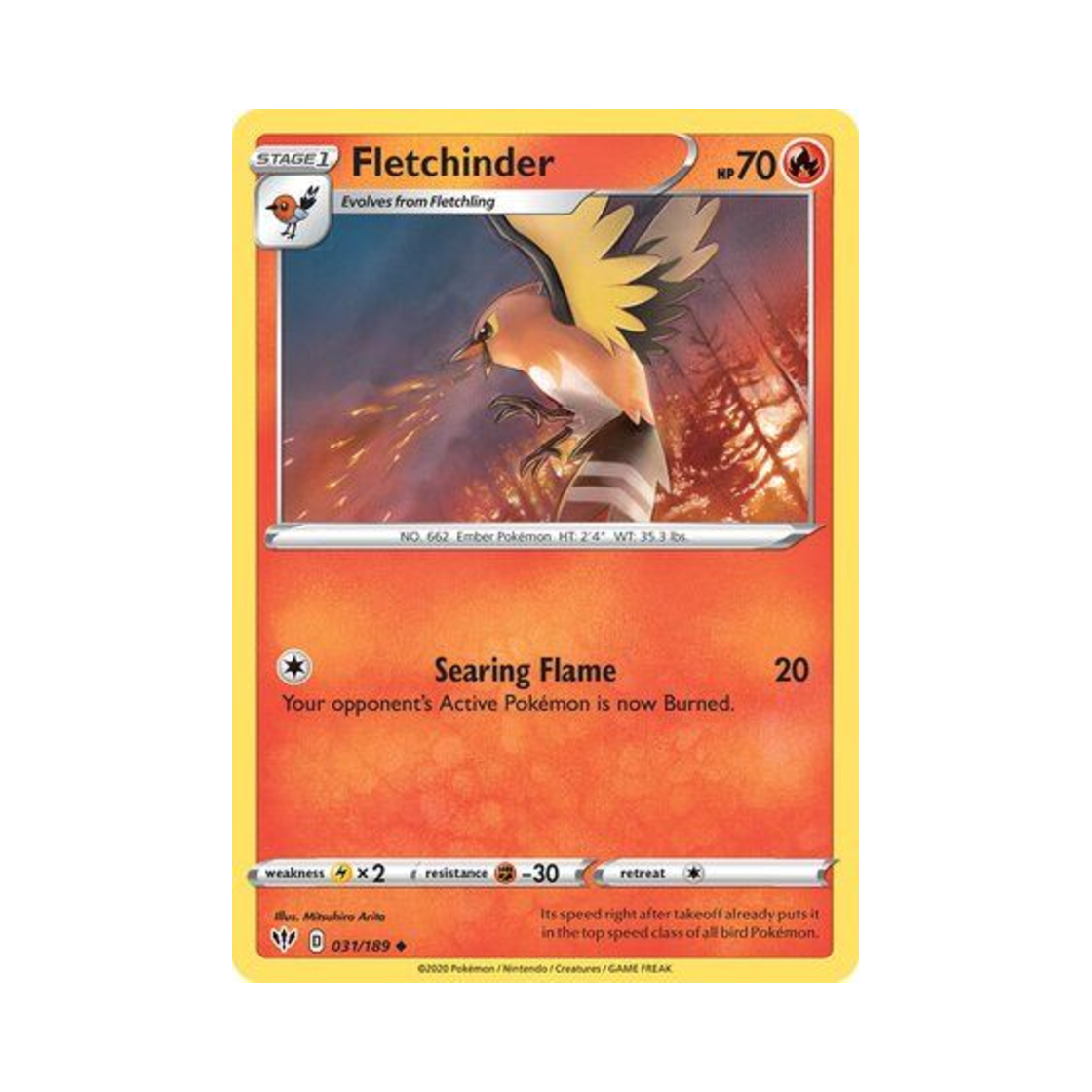 포켓몬 TCG 불화살빈 U 다크니스 어블레이즈 (영문판)(Pokemon TCG Fletchinder U Darkness Ablaze (English Ver.)) - 1